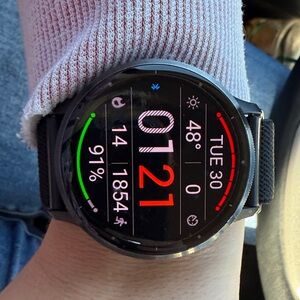 Garmin Smartwatch with Black and Red Display